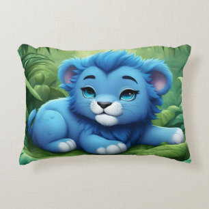 Un Lion bleu dans la jungle Coussin