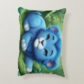 Un Lion bleu dans la jungle Coussin (Dos(Vertical))