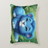 Un Lion bleu dans la jungle Coussin (Devant(Vertical))