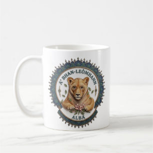 Un Lion. Tasse de café de l'Écosse