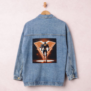 Un logo vectoriel élégant super hero jean veste