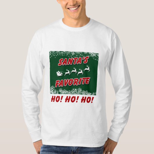 Un long T-shirt de douille de Noël avec la (Devant)