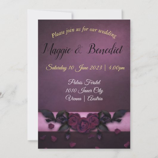 Un look gothique faire-part de mariage. Personnali (Devant)