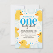 Un Lucky Duck Boy Premier Anniversaire Merci (Devant)