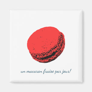 un macaron fraise par jour ! magneet