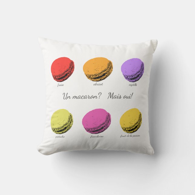 Un macaron ? Mais oui ! Coussin décoratif (Recto)