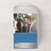 Un Mariage Bleu Argent Tout en une invitation (Dehors)