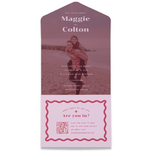 Un Mariage de marguerite tout en une invitation