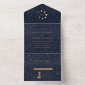 Un Mariage d'or céleste tout en une invitation (À l'intérieur)