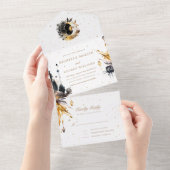 Un Mariage d'or noir céleste tout en une invitation (Déchirure)
