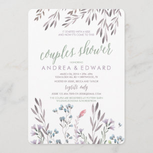 Un Mariage Fleur sauvage Couples Douche Invitation