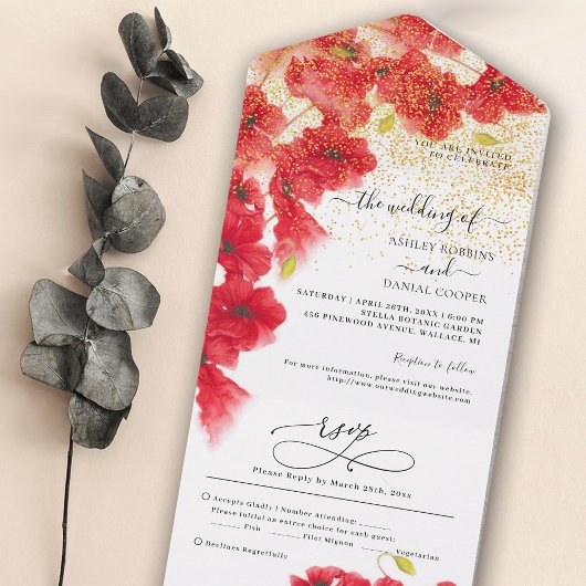 Un Mariage Floral Tout en une invitation