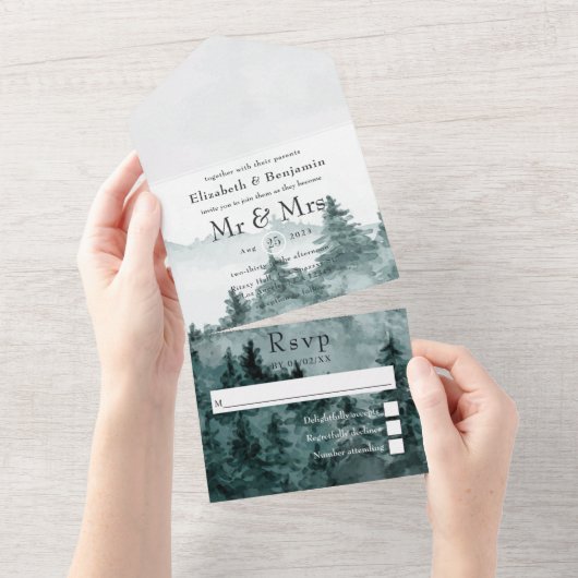 Un Mariage forestier tout en une invitation (Déchirure)