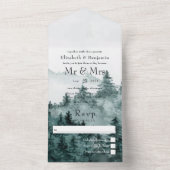 Un Mariage forestier tout en une invitation (À l'intérieur)