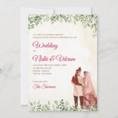 Un mariage indien invite & cartes mariages hindoue (Devant)