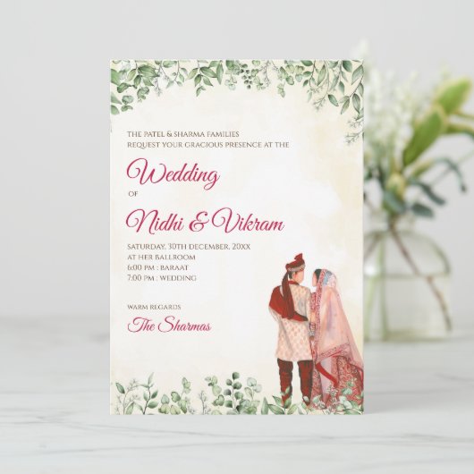 Un mariage indien invite & cartes mariages hindoue (Debout devant)