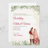 Un mariage indien invite & cartes mariages hindoue (Devant / Derrière)
