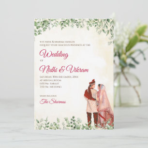 Un mariage indien invite & cartes mariages hindoue