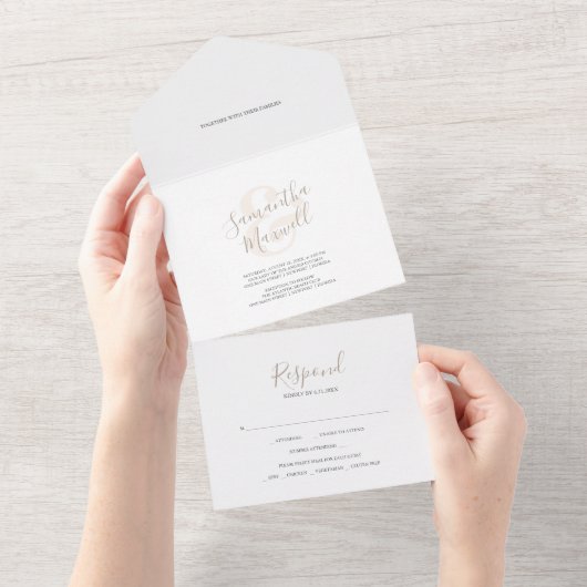Un Mariage moderne simple tout en une invitation (Déchirure)