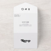 Un Mariage noir rétro élégant tout en une invitation (Dehors)