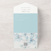 Un Mariage Orchidée Bleu Doux tout en une invitation (Dehors)