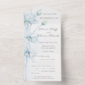Un Mariage Orchidée Bleu Doux tout en une invitation (À l'intérieur)