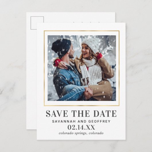 Un mariage photo Enregistrer la date Carte postale (Devant / Derrière)