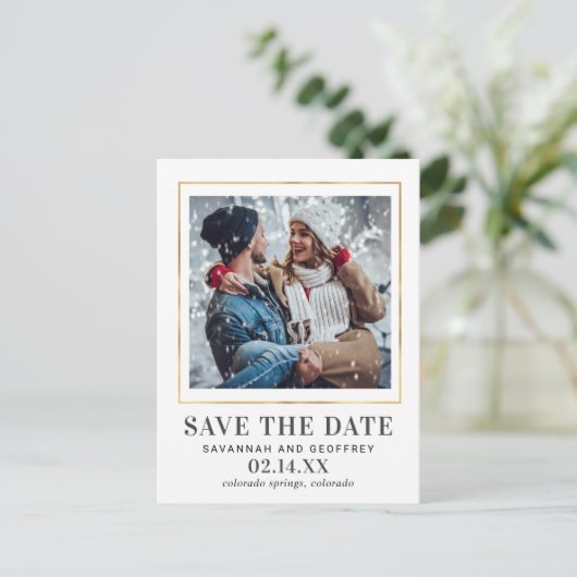 Un mariage photo Enregistrer la date Carte postale (Debout devant)