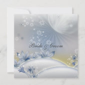 Un Mariage Populaire Élégant Invitation Fleurs bla (Devant)