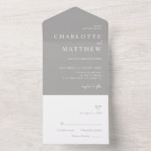 Un Mariage Script Argent Tout en une invitation (À l'intérieur)