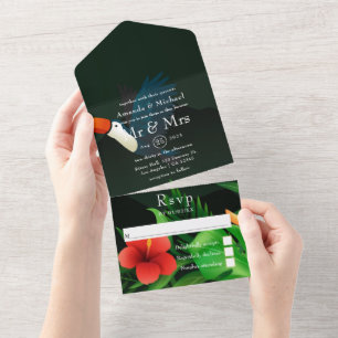 Un Mariage tropical tout en une invitation
