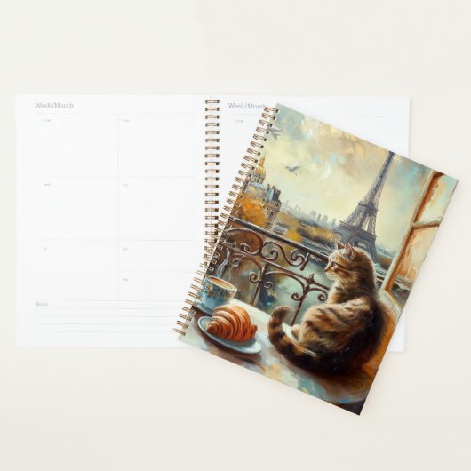 Un matin à Paris | Chat au gingembre dans un café (Devant avec enveloppe)