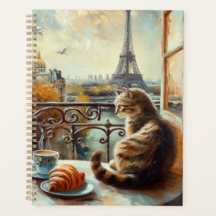 Un matin à Paris Chat au gingembre dans un café