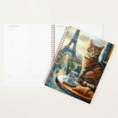 Un matin à Paris | Chat tigré dans un café (Devant avec enveloppe)