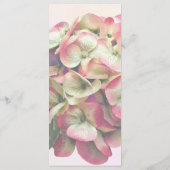 Un menu de mariage à une hydrangea rose et blanc (Dos)