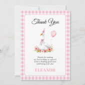 Un Merci rose pour le 1er anniversaire d'une fille (Devant)