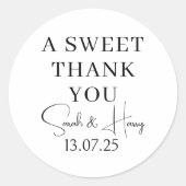 Un Merci Sucré // Stickers Mariage Moderne, (Devant)