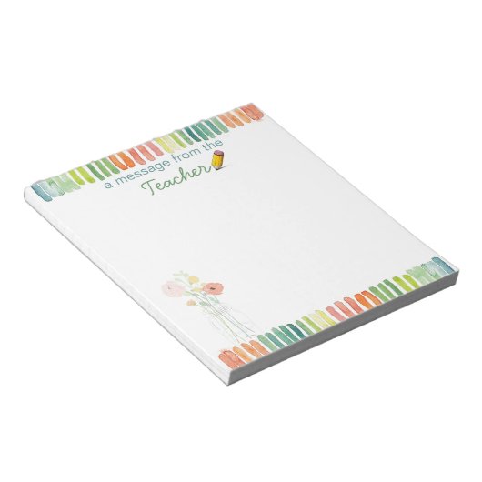 Un message du carnet de notes de l'enseignant (Incliné)