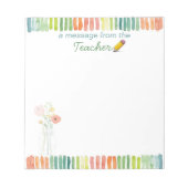 Un message du carnet de notes de l'enseignant (Devant)