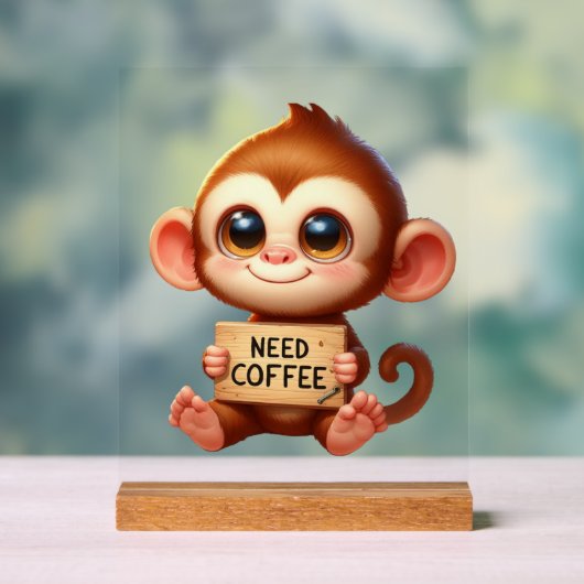 Un mignon bureau a besoin de singe café (Neutre)