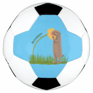 Un mignon chien de prairie reniflant la caricature