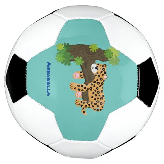 Un mignon léopard dormant dans un arbre dessin ani (Tourné)