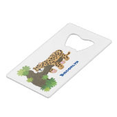 Un mignon léopard dormant dans un arbre dessin ani (Devant Angle)