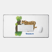 Un mignon léopard dormant dans un arbre dessin ani (Clavier et souris)