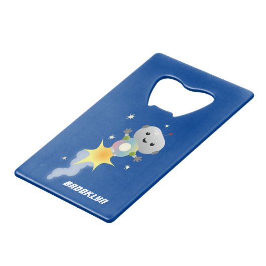 Un mignon robot volant dans l'espace dessin animé (Devant Angle)