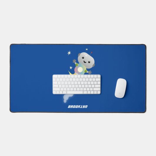 Un mignon robot volant dans l'espace dessin animé (Clavier et souris)