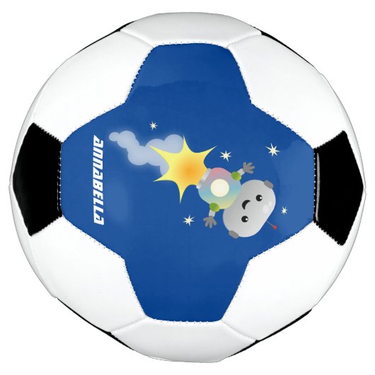 Un mignon robot volant dans l'espace dessin animé (Tourné)