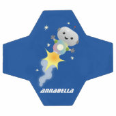 Un mignon robot volant dans l'espace dessin animé (Plat)