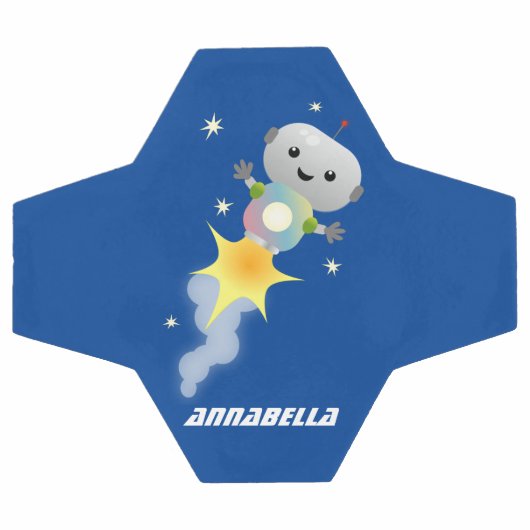 Un mignon robot volant dans l'espace dessin animé (Plat)