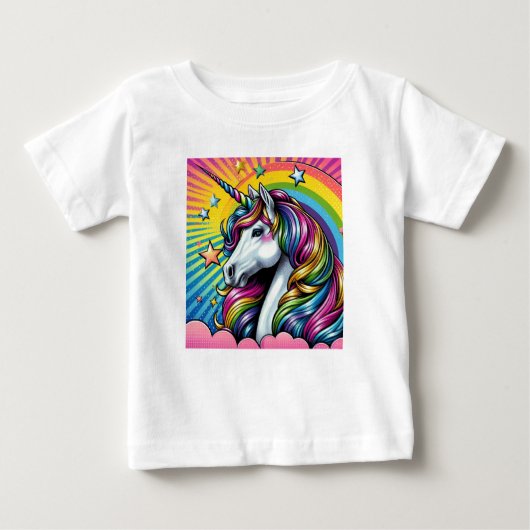 Un mignon T-shirt bébé à licorne ! (Devant)